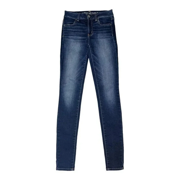 American Eagle‎ Outfitters Women’s Size 2 Dark Wash Hi-Rise Jeggings - Picture 1 of 6